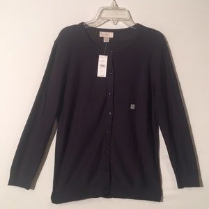 NWT LOFT Navy Buttoned Cardigan SzSM